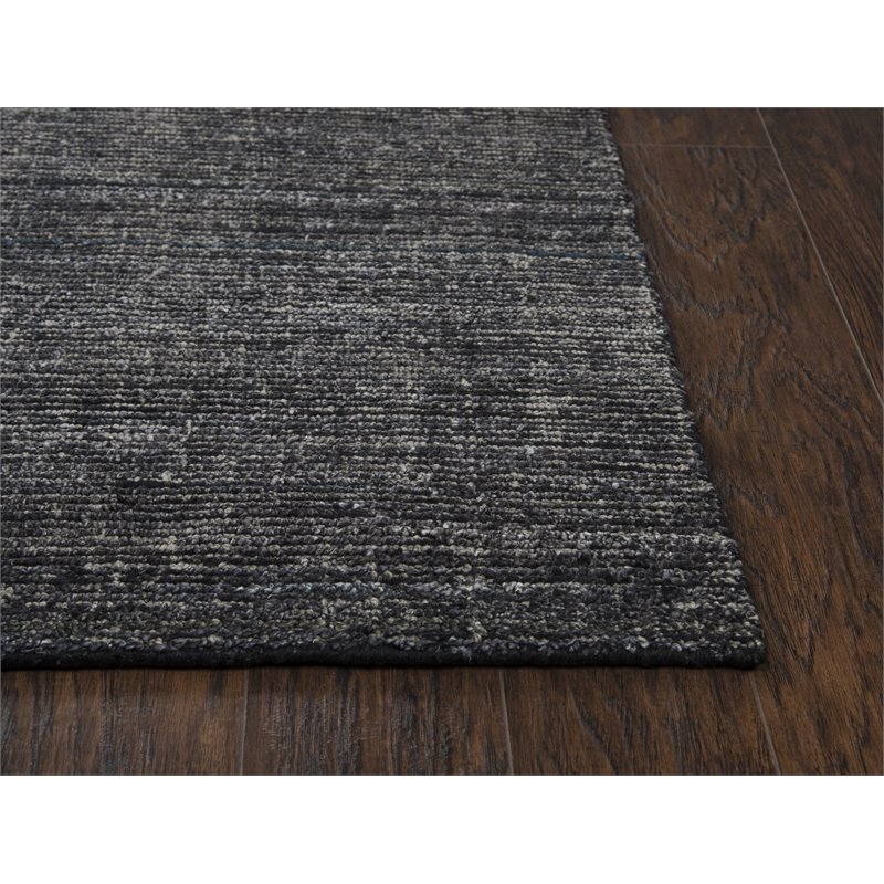Alora Decor Demure 5' x 8' Solid Black/Charcoal Hand-Loomed Area Rug