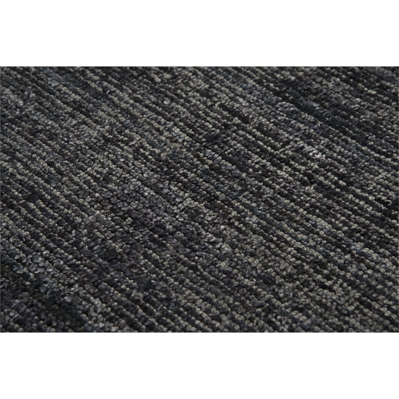 Alora Decor Demure 5' x 8' Solid Black/Charcoal Hand-Loomed Area Rug