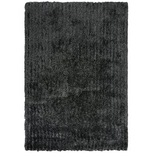 Alora Decor Eclipse 7'6&quotx9'6&quot Striped Shag Black/Gray/Rust/Blue Tufted Area Rug