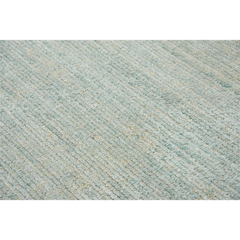 Alora Decor Demure 8' x 10' Solid Aqua/Aqua Hand-Loomed Area Rug