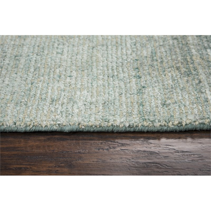 Alora Decor Demure 9' x 12' Solid Aqua/Aqua Hand-Loomed Area Rug