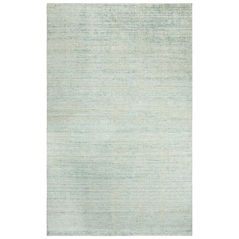 Alora Decor Demure 9' x 12' Solid Aqua/Aqua Hand-Loomed Area Rug