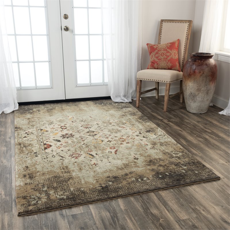 Alora Decor Infinity 9' x 12' Classical Beige/Brown/Apricot/Ivory Hybrid Rug