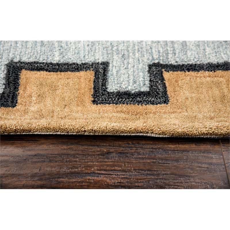 Alora Decor Durango 5' x 8' Southwest/Tribal Lt. Blue/Multi Hand-Tufted Area Rug