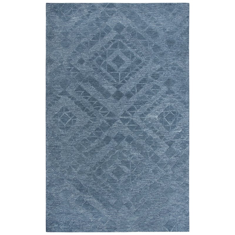 Alora Decor Emerson 5' x 8' Diamond Blue/Gray/Rust/Blue Hand-Tufted Area Rug