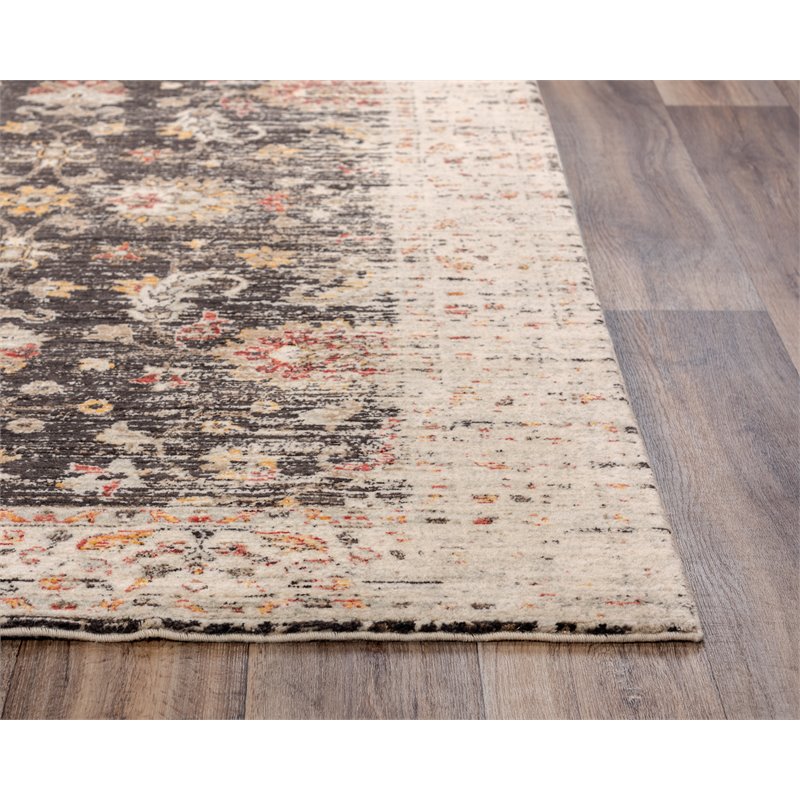 Alora Decor Infinity 9' x 12' Classical Brown/Beige/Apricot Hybrid Area Rug