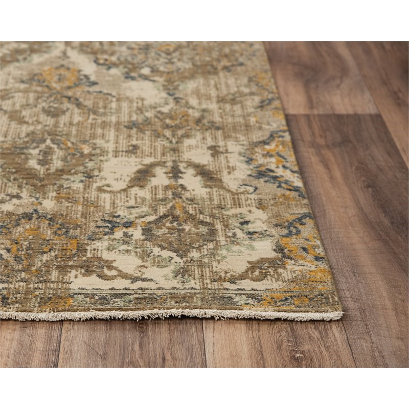 Alora Decor Intrepid 10' x 13' Classical Beige/Brown/Ivory/Green Hybrid Area Rug