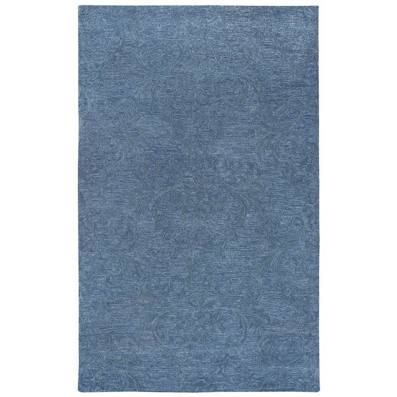Alora Decor Emerson 5' x 8' Damask Blue/Gray/Rust/Blue Hand-Tufted Area Rug