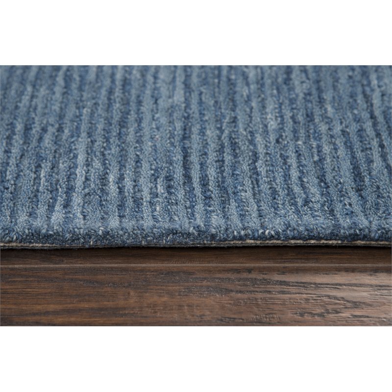 Alora Decor Emerson 5' x 8' Solid Blue/Gray/Rust/Blue Hand-Tufted Area Rug