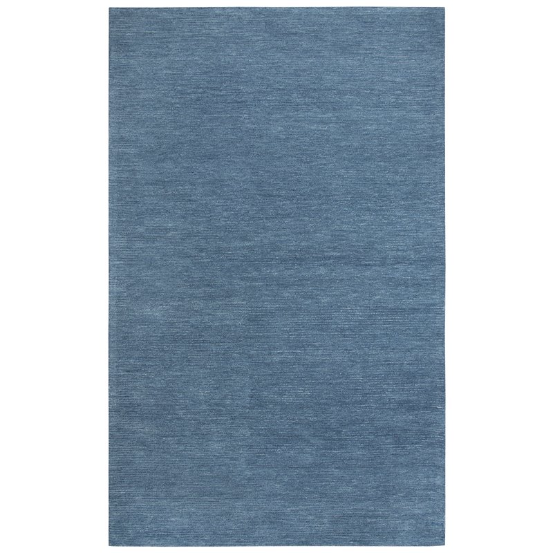 Alora Decor Emerson 5' x 8' Solid Blue/Gray/Rust/Blue Hand-Tufted Area Rug