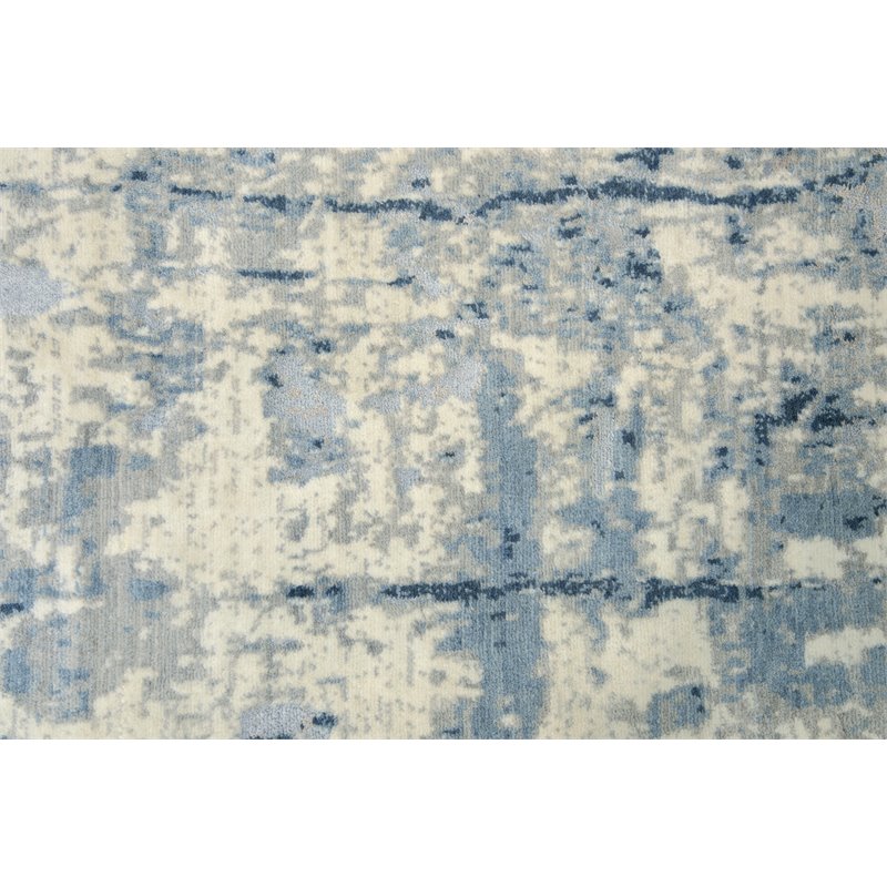 Alora Decor Essential 10' x 13' Abstract Blue/Ivory Hybrid Area Rug