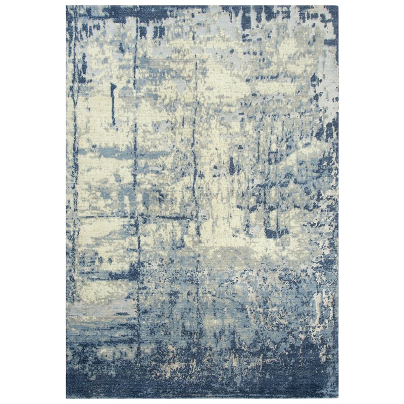 Alora Decor Essential 10' x 13' Abstract Blue/Ivory Hybrid Area Rug