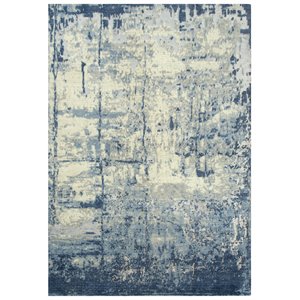 Alora Decor Essential 5' x 8' Abstract Blue/Ivory Hybrid Area Rug