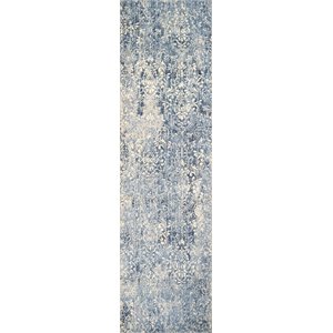 Alora Decor Euphoria 2'6&quot x 10' Damask Lt. Blue/Gray/Rust/Blue Hybrid Area Rug