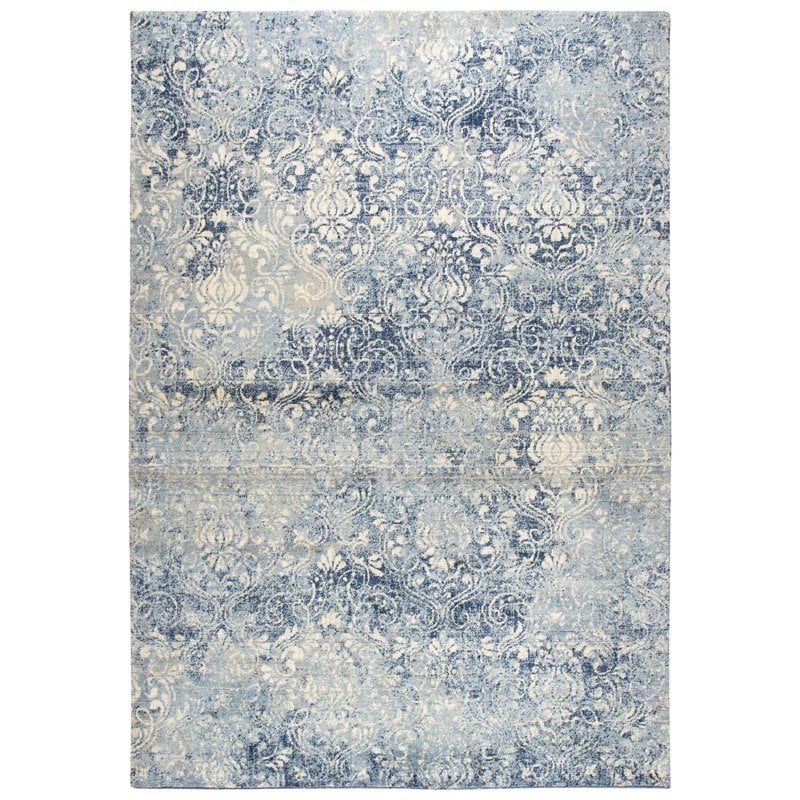 Alora Decor Euphoria 3' x 5' Damask Lt. Blue/Gray/Rust/Blue Hybrid Area Rug