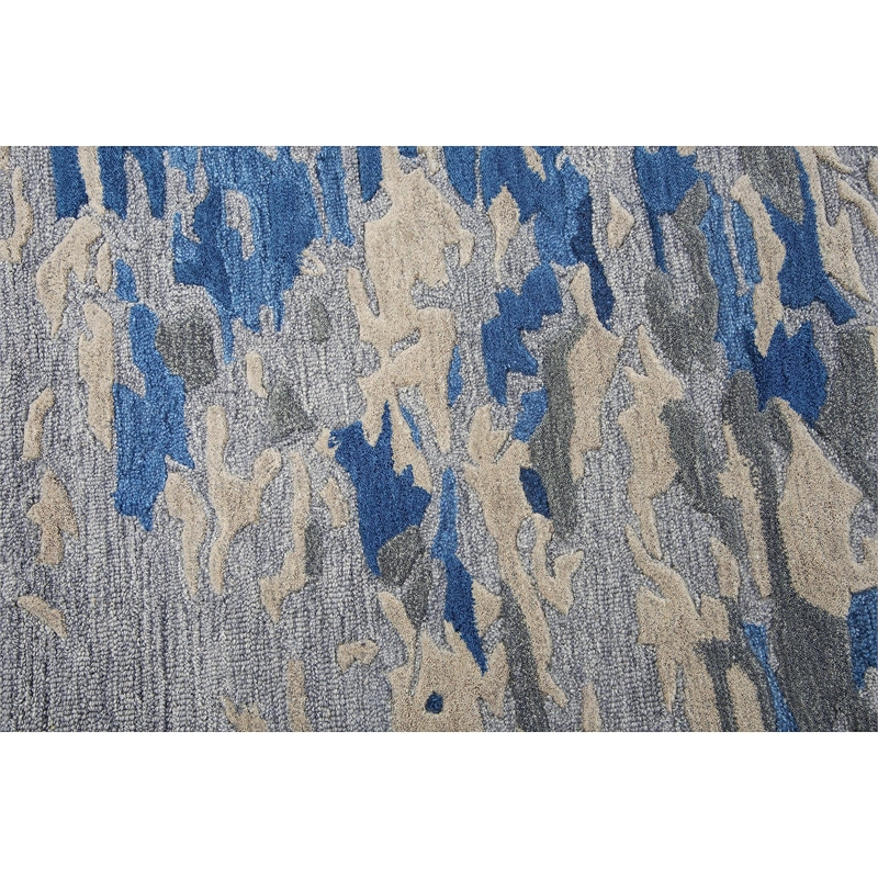 Alora Decor Flare 8' x 10' Abstract Blue/Dk Blue/Grey Hand-Tufted Area Rug