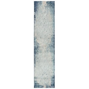 Alora Decor Glamour 2'7&quot x 9'6&quot Vine/Scroll Teal/Blue/Gray/Rust/Blue Area Rug
