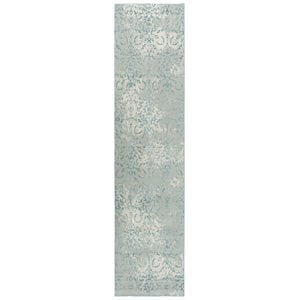 Alora Decor Glamour 2'7&quot x 9'6&quot Vine/Scroll Gray/Blue/Gray/Rust/Blue Area Rug