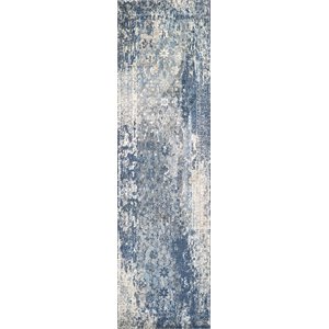 Alora Decor Euphoria 2'6&quot x 10' Floral Lt. Gray/Gray/Rust/Blue Hybrid Area Rug