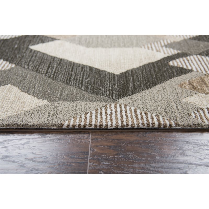 Alora Decor Geneva 5' x 8' Geometric Natural/Ivory Hand-Tufted Area Rug