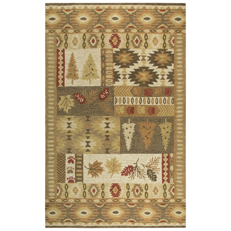 Alora Decor Itasca 8' x 10' Patchwork Brown/Green/Beige/Red Hand-Tufted Area Rug