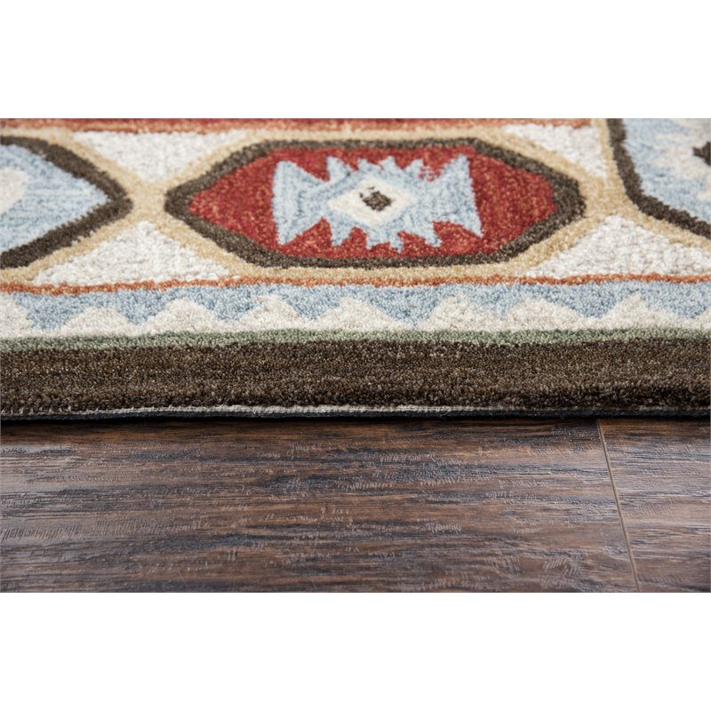 Alora Decor Itasca 8' x 10' Patchwork Brown/Blue/Beige/Red Hand-Tufted Area Rug