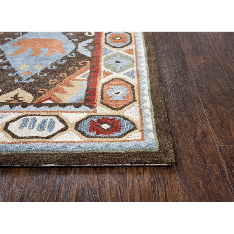 Alora Decor Itasca 5' x 8' Patchwork Brown/Blue/Beige/Red Hand-Tufted Area Rug