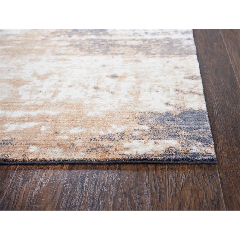 Alora Decor Euphoria 10' x 13' Abstract Gray/Gray/Rust/Blue Hybrid Area Rug
