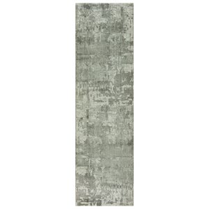 Alora Decor Euphoria 2'6&quot x 8' Abstract Gray/Gray/Rust/Blue Hybrid Area Rug