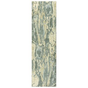 Alora Decor Euphoria 2'6&quot x 8' Abstract Gray/Gray/Rust/Blue Hybrid Area Rug