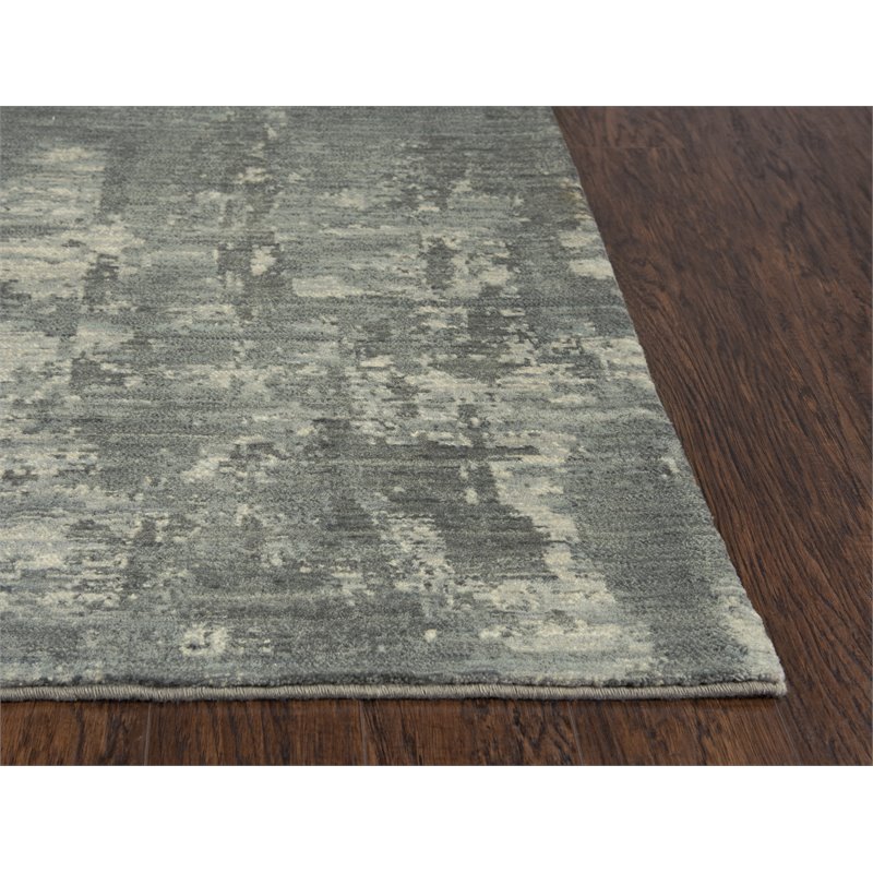 Alora Decor Euphoria 9' x 12' Abstract Gray/Gray/Rust/Blue Hybrid Area Rug