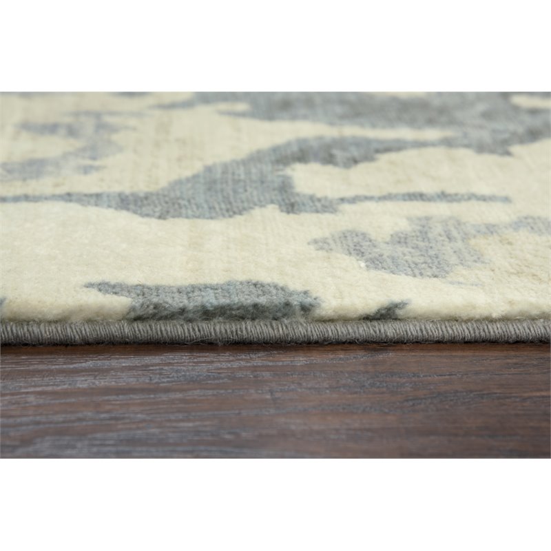 Alora Decor Euphoria 9' x 12' Abstract Gray/Gray/Rust/Blue Hybrid Area Rug