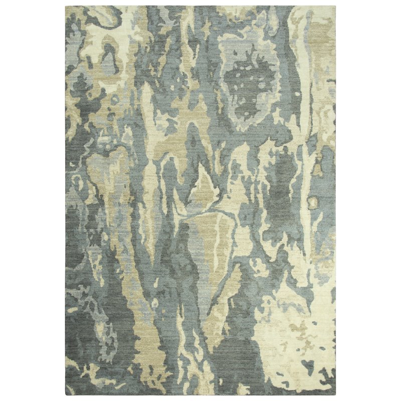 Alora Decor Euphoria 9' x 12' Abstract Gray/Gray/Rust/Blue Hybrid Area Rug