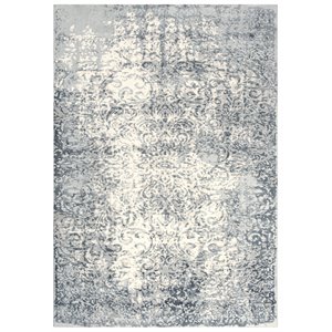 Alora Decor Glamour 8'6&quot x 11'10&quot Vine/Scroll Cream/Gray/Rust/Blue Area Rug