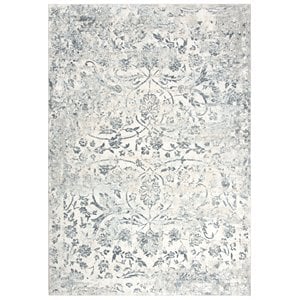 Alora Decor Glamour 3'11&quot x 5'6&quot Vine/Scroll Cream/Gray/Rust/Blue Area Rug
