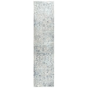 Alora Decor Glamour 2'7&quot x 9'6&quot Vine/Scroll Cream/Gray/Rust/Blue Area Rug
