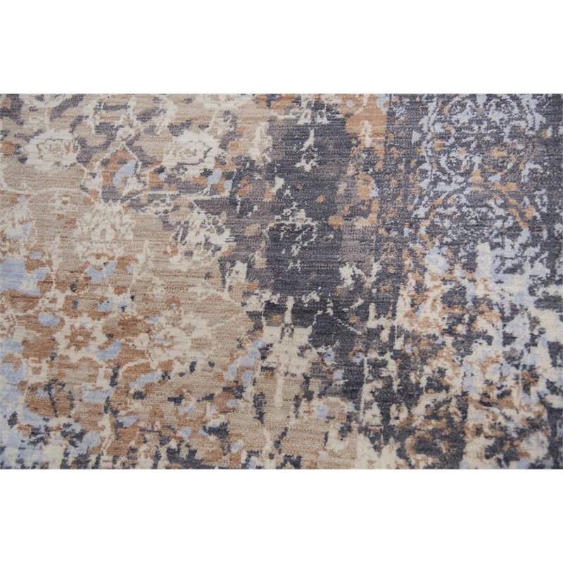 Alora Decor Euphoria Distress Gray/Gray/Rust/Blue Hybrid Area Rug Floral