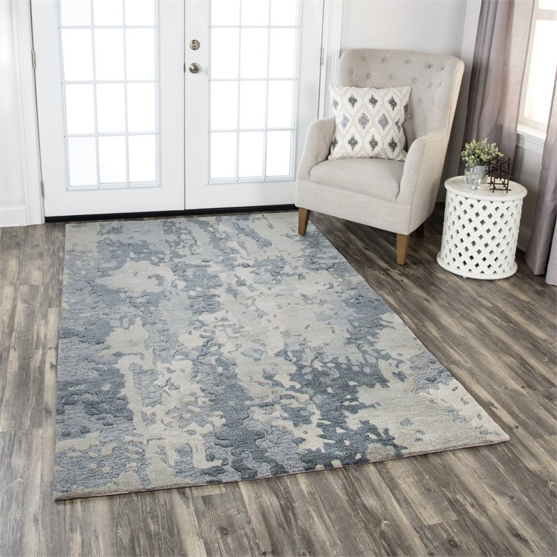 Alora Decor Flare 5' x 8' Abstract Grey/Dk Grey Hand-Tufted Area Rug