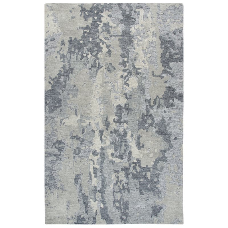 Alora Decor Flare 5' x 8' Abstract Grey/Dk Grey Hand-Tufted Area Rug