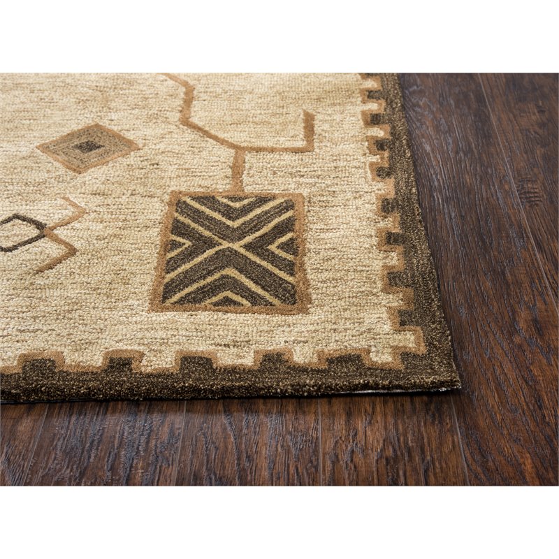 Alora Decor Durango 8' x 11' Southwest/Tribal Gold/Multi Hand-Tufted Area Rug