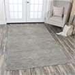 Alora Decor Geneva 5' x 8' Solid Gray/Ivory Hand-Tufted Area Rug