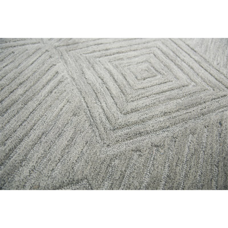 Alora Decor Geneva 5' x 8' Solid Gray/Ivory Hand-Tufted Area Rug