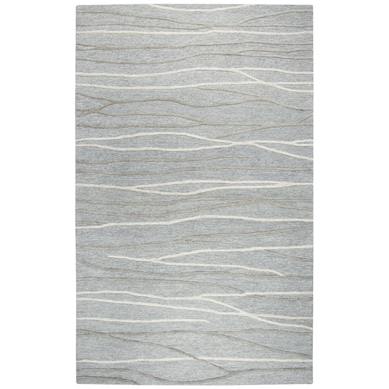 Alora Decor Geneva 5' x 8' Lines Gray/Ivory Hand-Tufted Area Rug