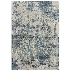 Alora Decor Glamour 3'11&quot x 5'6&quot Gray/Teal/Gray/Rust/Blue Power-Loomed Area Rug