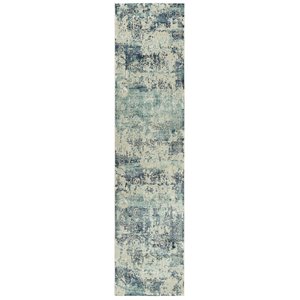 Alora Decor Glamour 2'7&quot x 9'6&quot Gray/Teal/Gray/Rust/Blue Power-Loomed Area Rug