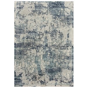 Alora Decor Glamour 5'3&quotx7'6&quot Gray/Teal/Gray/Rust/Blue Power-Loomed Area Rug