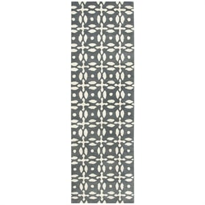 Alora Decor Holland 2'6&quot x 8' Print Grey/Beige Hand-Tufted Area Rug
