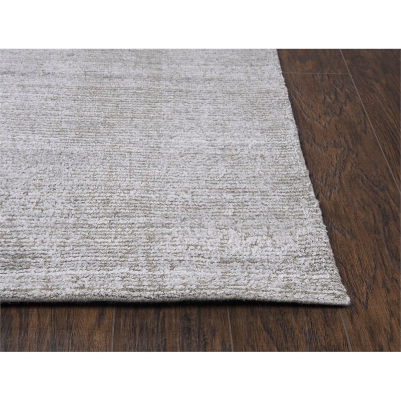 Alora Decor Demure 9' x 12' Solid Gray/Gray Hand-Loomed Area Rug