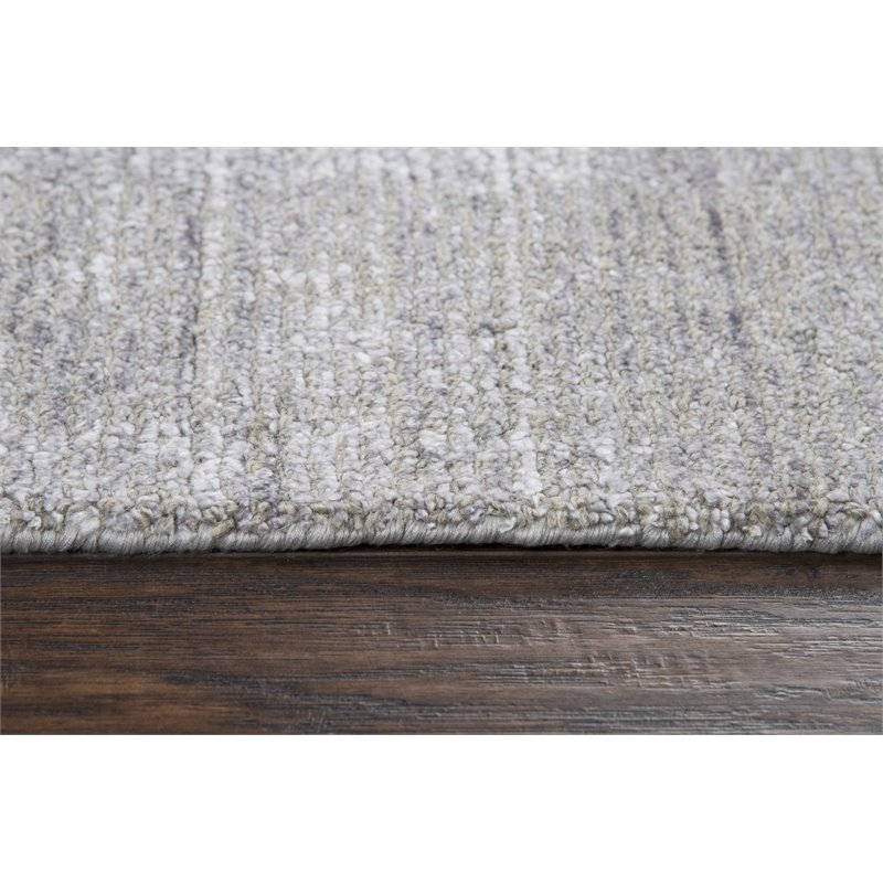 Alora Decor Demure 9' x 12' Solid Gray/Gray Hand-Loomed Area Rug