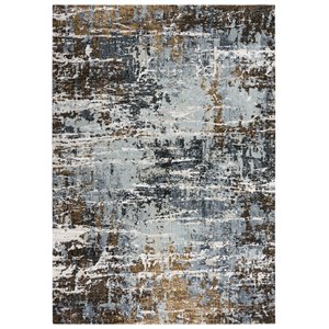 Alora Decor Elect 5'2&quot x 7'9&quot Lt. Gray/Blue/Brown Power-Loomed/Hybrid Area Rug